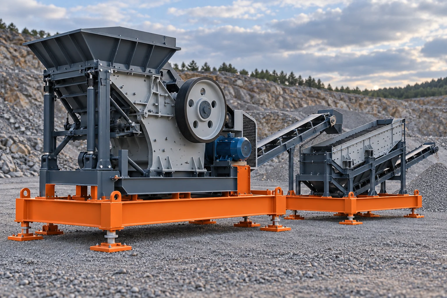 Semimobile / modulare Sieb- & Brechanlage
