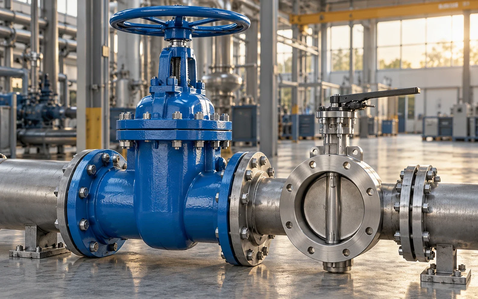 Absperrarmaturen & Industriearmaturen in industrieller Umgebung