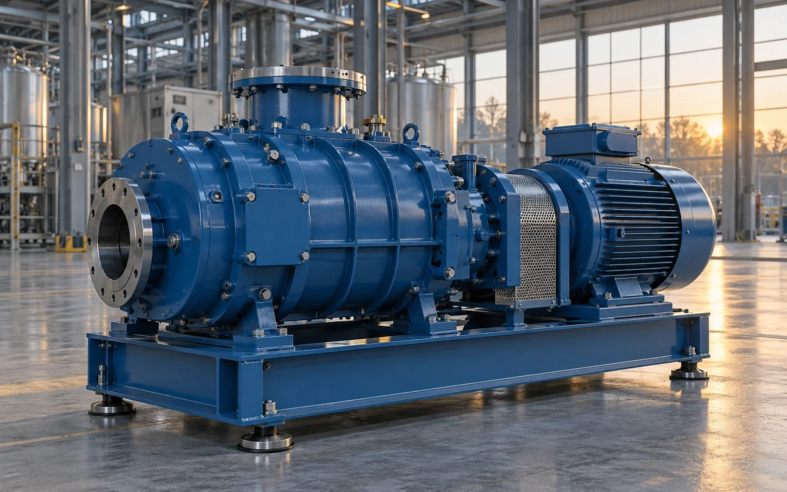 Blaue trockenlaufende industrielle Vakuumpumpe