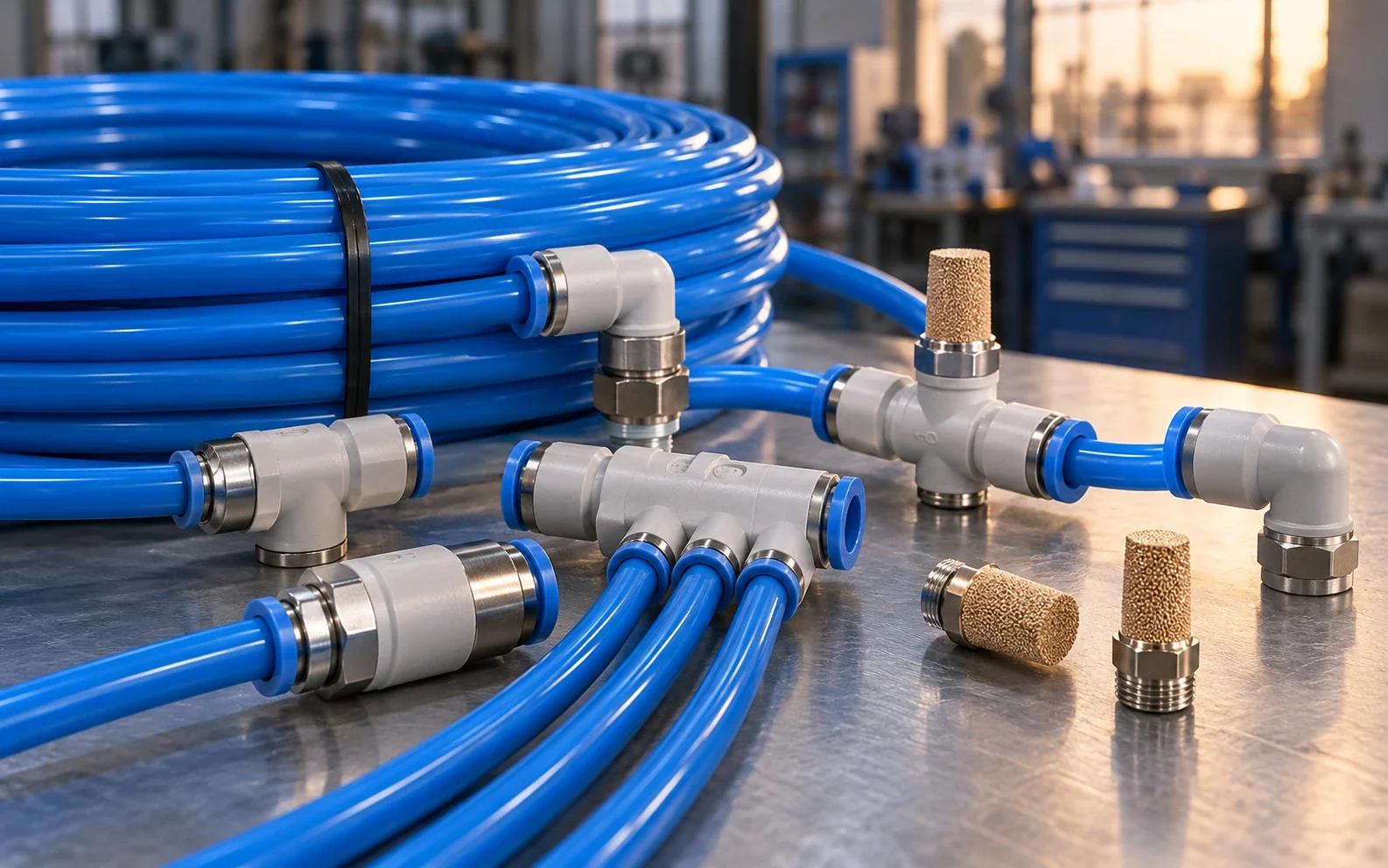 Pneumatische Verbindungstechnik in industrieller Umgebung