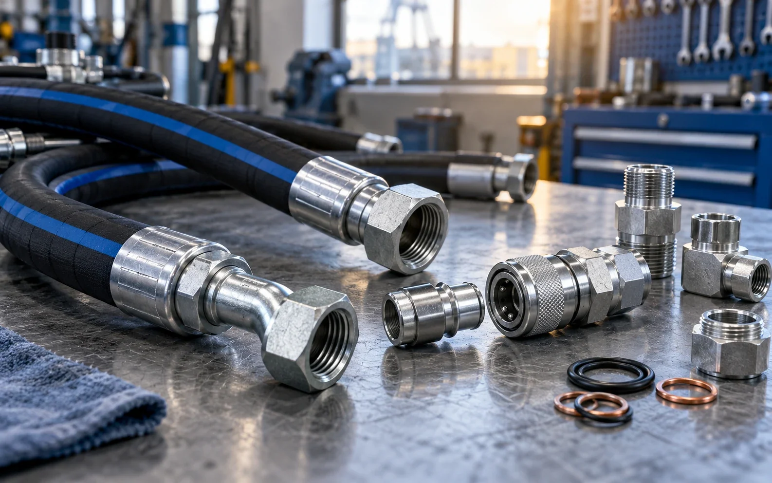 Hydraulische Verbindungstechnik in industrieller Umgebung