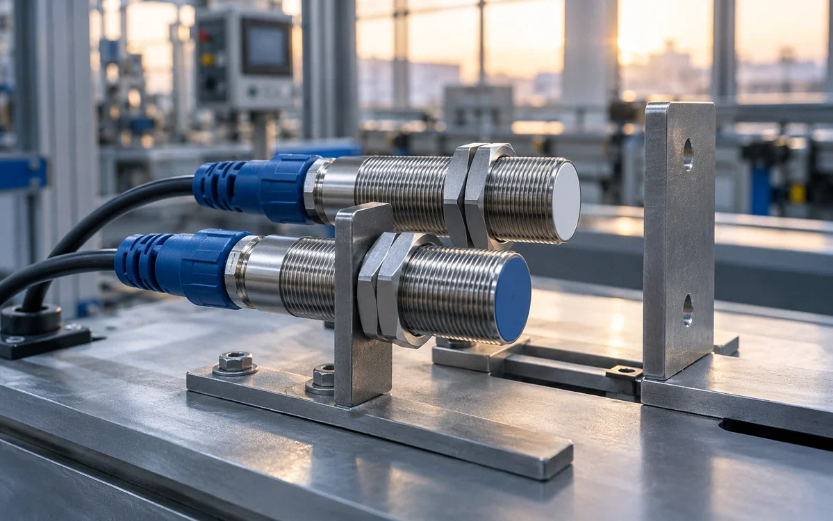 Induktive Näherungssensoren an einer industriellen Messvorrichtung