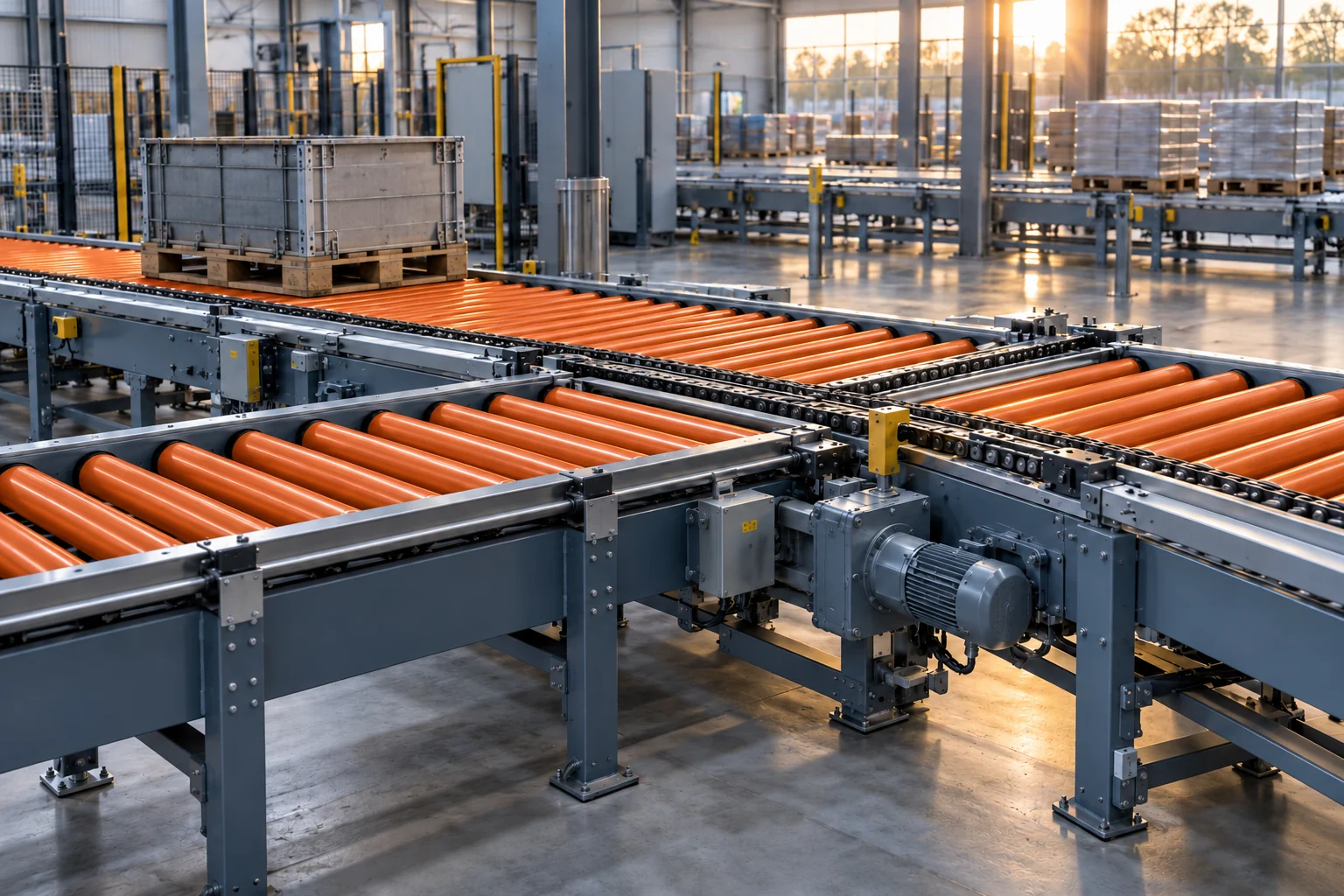 Rollen- & Palettenfördertechnik – anlagengebundene industrielle Materialförderung