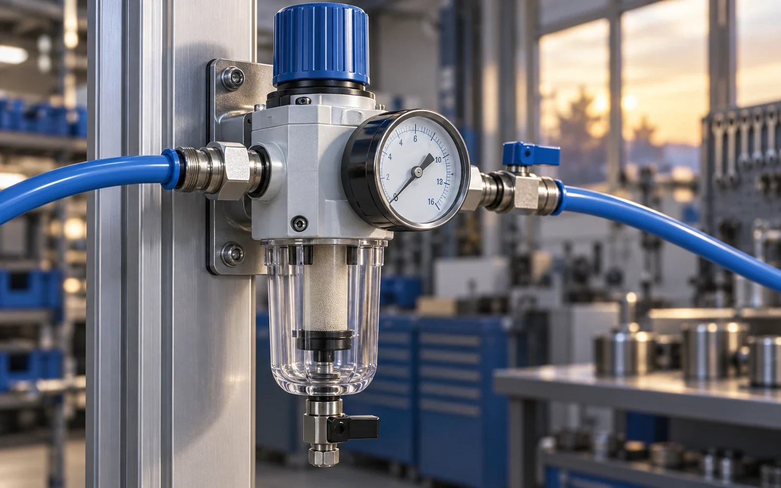 Wartungseinheiten & dezentrale Druckluftaufbereitung in industrieller Umgebung