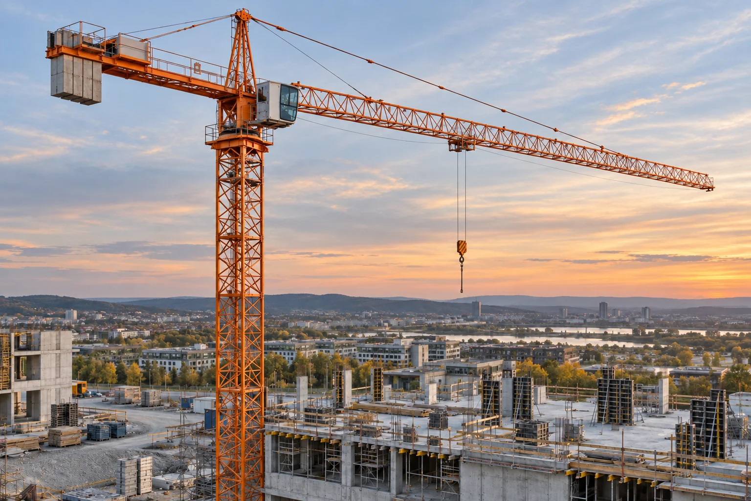 Turmdrehkran auf einer Baustelle