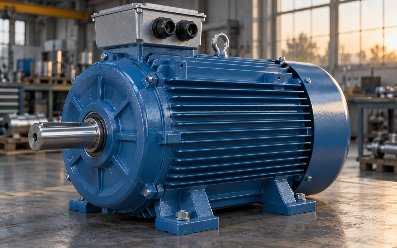 Industrieller Elektromotor für Maschinen- und Anlagenantriebe